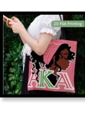 🆕 AKA Pink Graphic Canvas Tote Bag